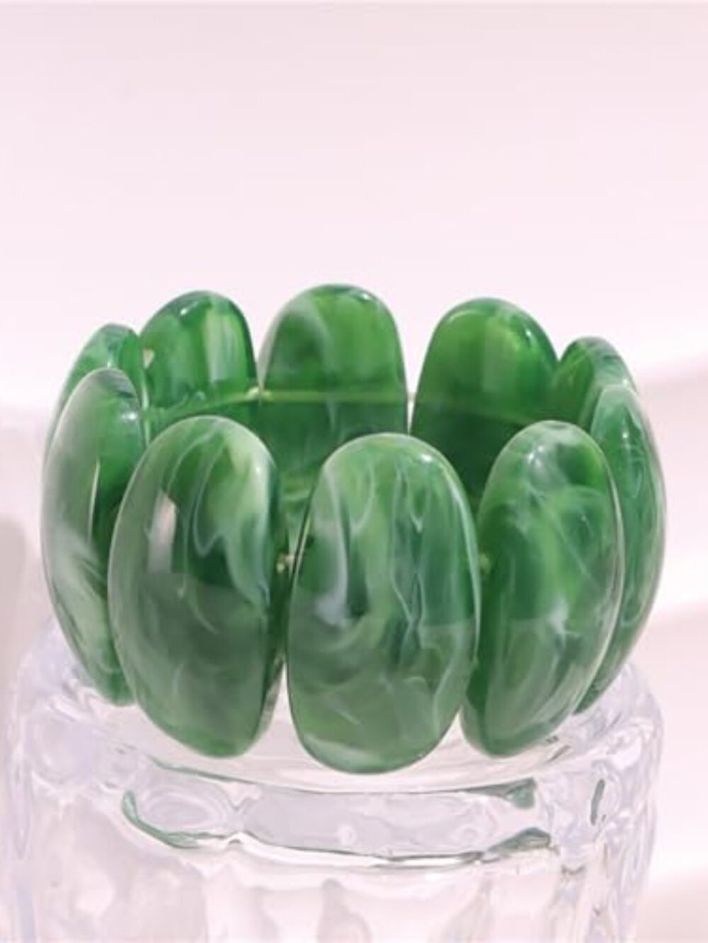Resin Stretch Bangle Bracelets for Women Acrylic Beads Stretchable Bracelets